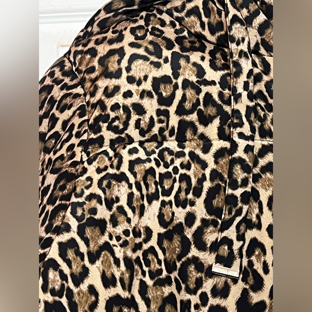 Michael Kors Leopard Print Women's Hooded Coat In Size M - Picture 9 of 16